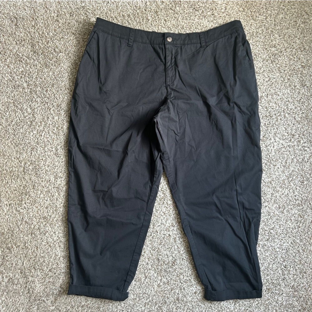 Pact Black Cropped Ankle Pants